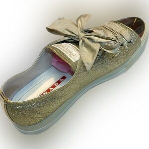 PRADA Sneakers 38.5 Gold Pyrite + DUST BAG